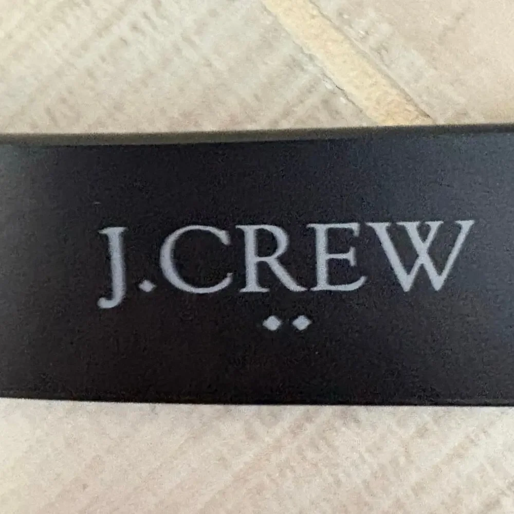 J.Crew Black Italian Leather Belt Gold Buckle Classic Minimalist Women’s M/L - Picture 5 of 7